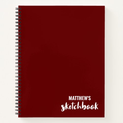  Red Personalized Sketchbook Your Name  Notebook