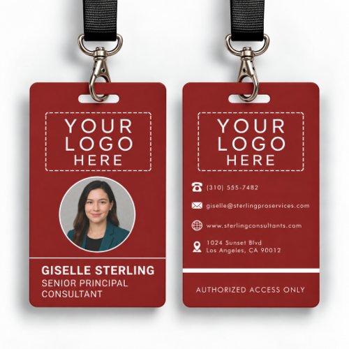 Red Personalized Staff Identification Badge