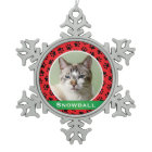 Red Pet Paw Prints Personalized Cat Name Photo
