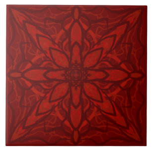 Red petal ceramic tile