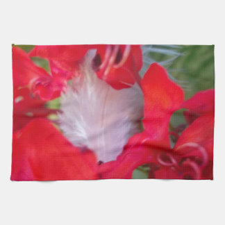 Red Petal Feather Art Print Towel