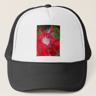 Red Petal Feather Art Print Trucker Hat