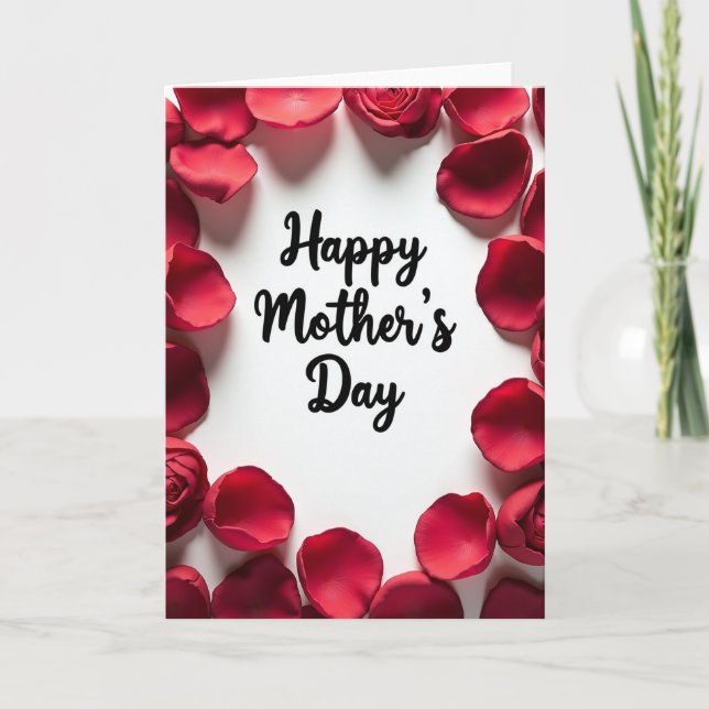 Red Petal Mothers Day Card (Front)