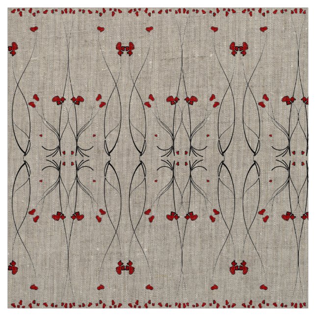 Red Petals Fabric (Swatch)