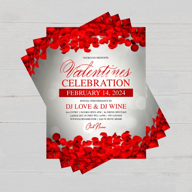 Red Petals & Roses Valentine's Day Event  Flyer (Creator Uploaded)