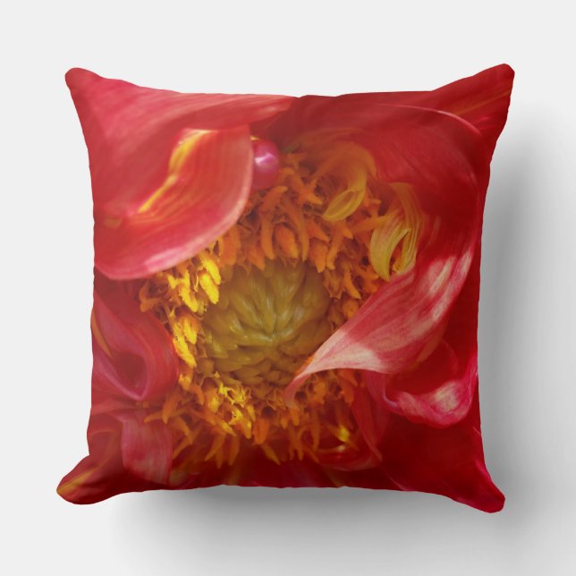 red petals throw pillow (Front)