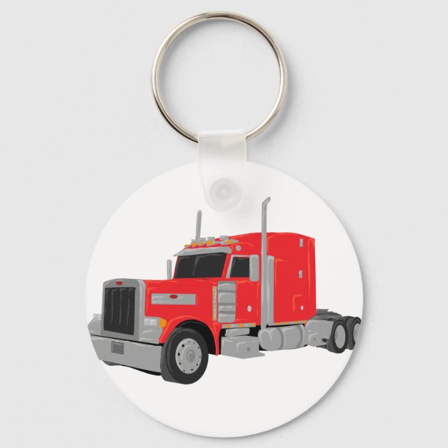 red peter built tractor keychain (Front)