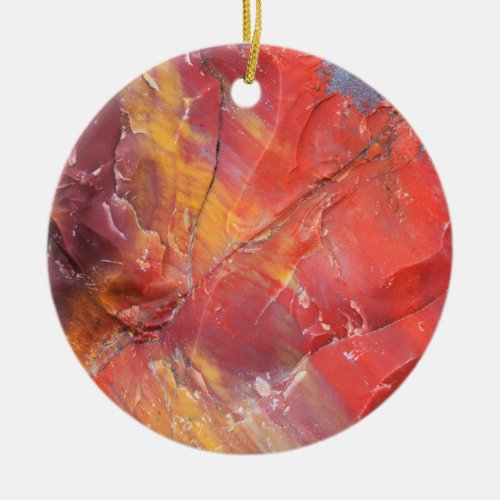 Red Petrified wood detail Arizona Ceramic Ornament