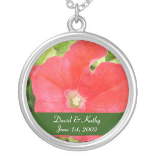 Red Petunia Flower Necklace