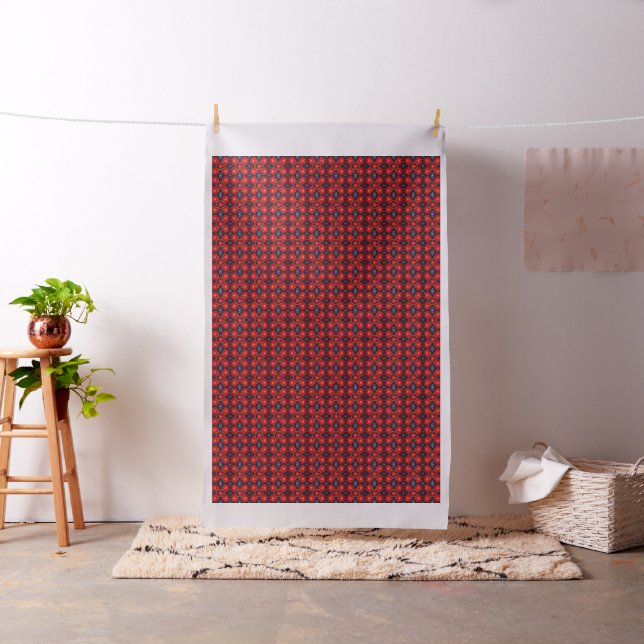 Red Petunia Pattern Fabric (In Situ)