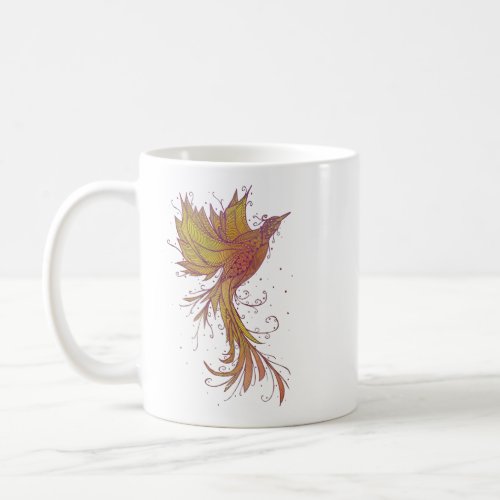 Red Phoenix Lineart Variant Coffee Mug