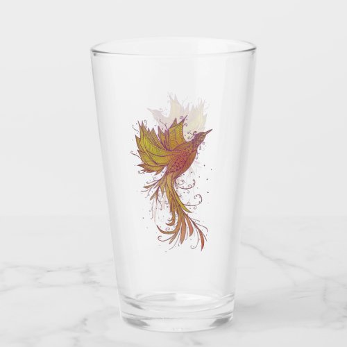 Red Phoenix Lineart Variant Glass