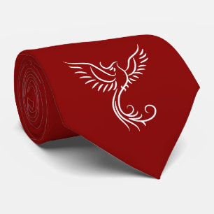 Red Phoenix Mystical Bird Rising Myth  Neck Tie