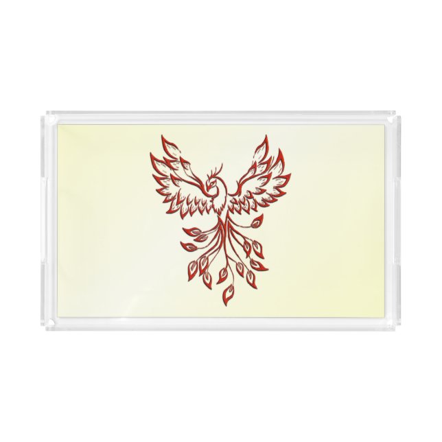 Red Phoenix Rises Acrylic Tray (Front)