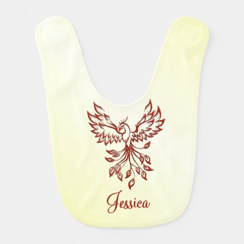 Red Phoenix Rises  Baby Bib