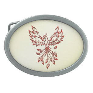 Red Phoenix Rises Belt Buckle