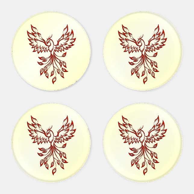 Red Phoenix Rises Coaster Set (Set)