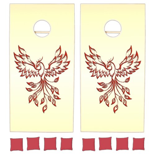 Red Phoenix Rises Cornhole Set