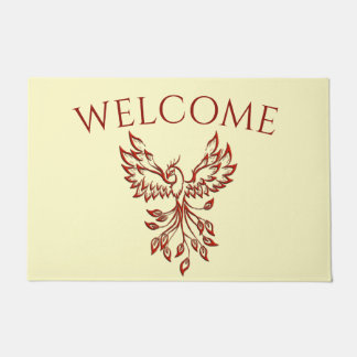 Red Phoenix Rises Doormat
