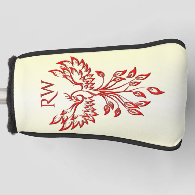 Red Phoenix Rises Golf Head Cover (Front)