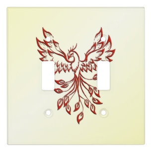 Red Phoenix Rises Light Switch Cover