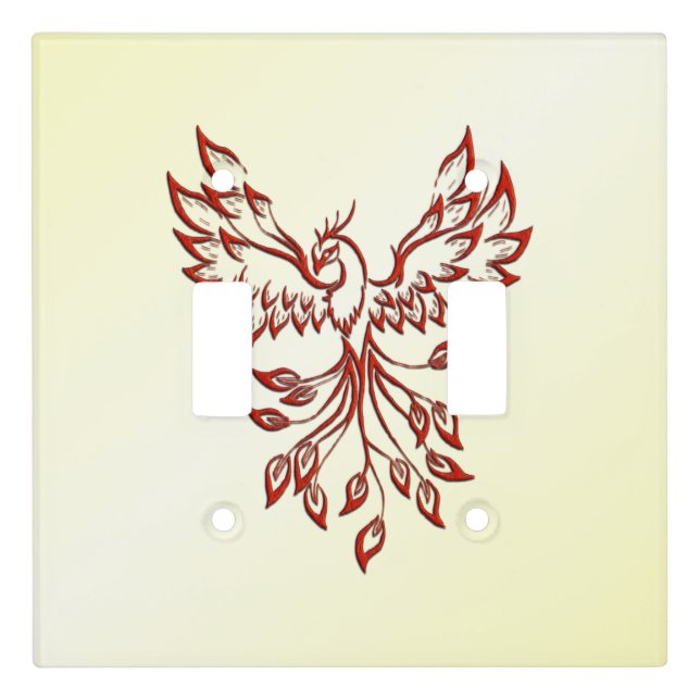 Red Phoenix Rises Light Switch Cover (Front)