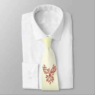 Red Phoenix Rises Neck Tie