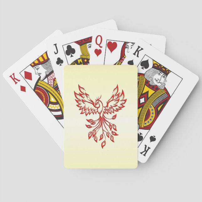 Red Phoenix Rises Poker Cards (Back)