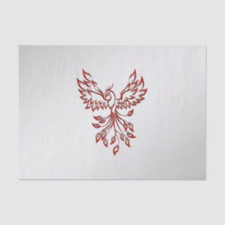 Red Phoenix Rises Silver Tissue Paper