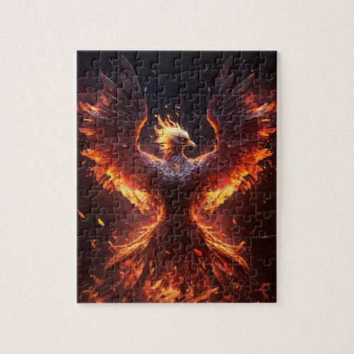 Red Phoenix spreading wings Jigsaw Puzzle
