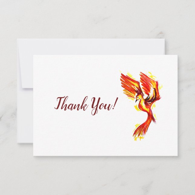 Red Phoenix Thank You Card (Front)