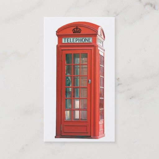 Customizable Red Phone Booth Business Cards