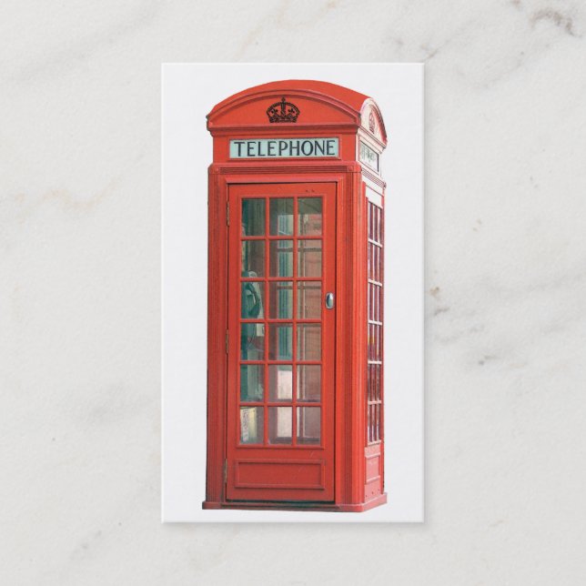 Red Phone Booth Business Card (Front)