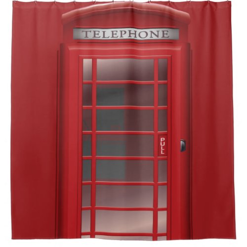 Red Phone Booth Call Box Shower Curtain