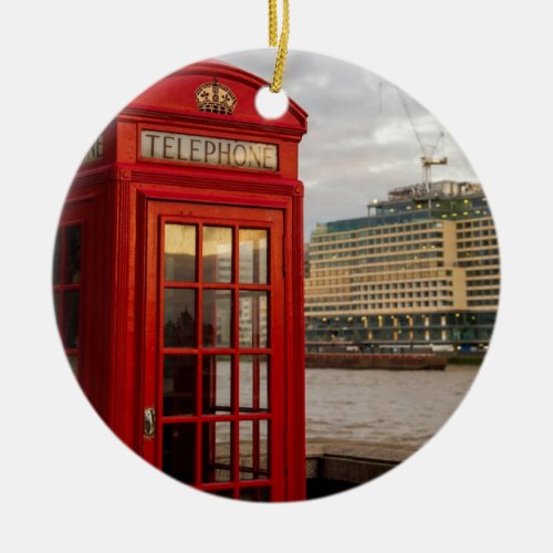 Red Phone Booth _ London UK Ceramic Ornament