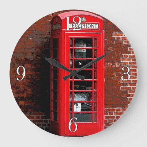 Red Phone Box London England UK Large Clock