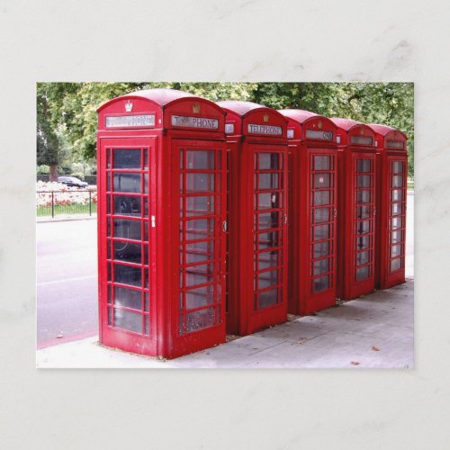 red phone box postcard