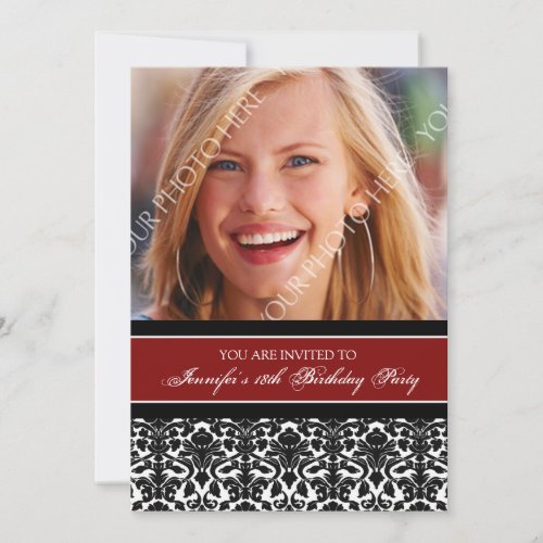 Red Photo 18th Birthday Party Invitations