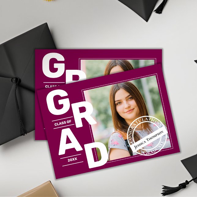 Red Photo Class of 2026 Graduation Announcement (Red Photo Class of 2025 Graduation Announcement)