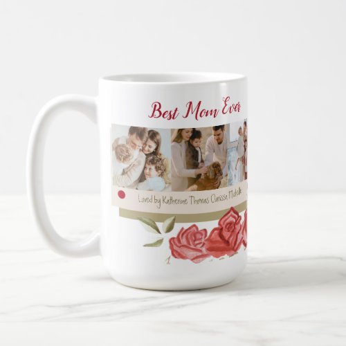 Red Photo Collage Best Mom Ever Happy Mothers Day Coffee Mug