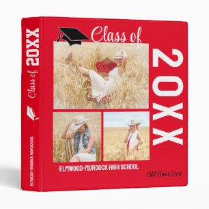 Red Photo High School Scrapbook Album 3 Ring Binder