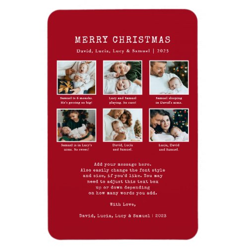 Red Photo Holiday  Magnet