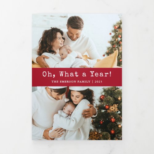 Red Photo Holiday Trifold Card