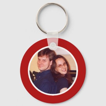 Red Photo Keychain by scribbleprints at Zazzle