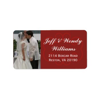 Red Photo Labels by adams_apple at Zazzle