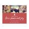 Red Photo Love Peace and Joy Christmas Postcard