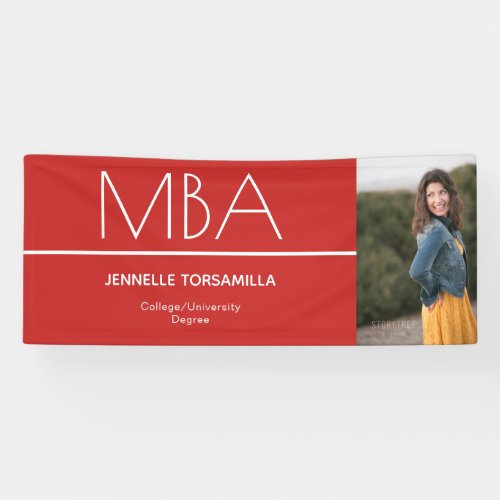 Red Photo MBA Graduation Banner