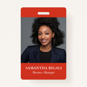 Red Photo Name Tag Badge