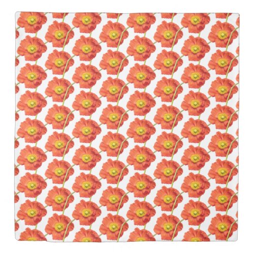 Red Photo of a beautiful poppy flower Duvet Cover