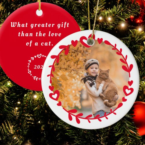 Red Photo  Quote Christmas Ornament